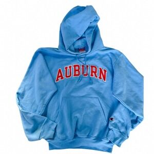 Champion‎ Hoodie Size Small Blue Auburn Vintage VTG Applique Letters Sweatshirt